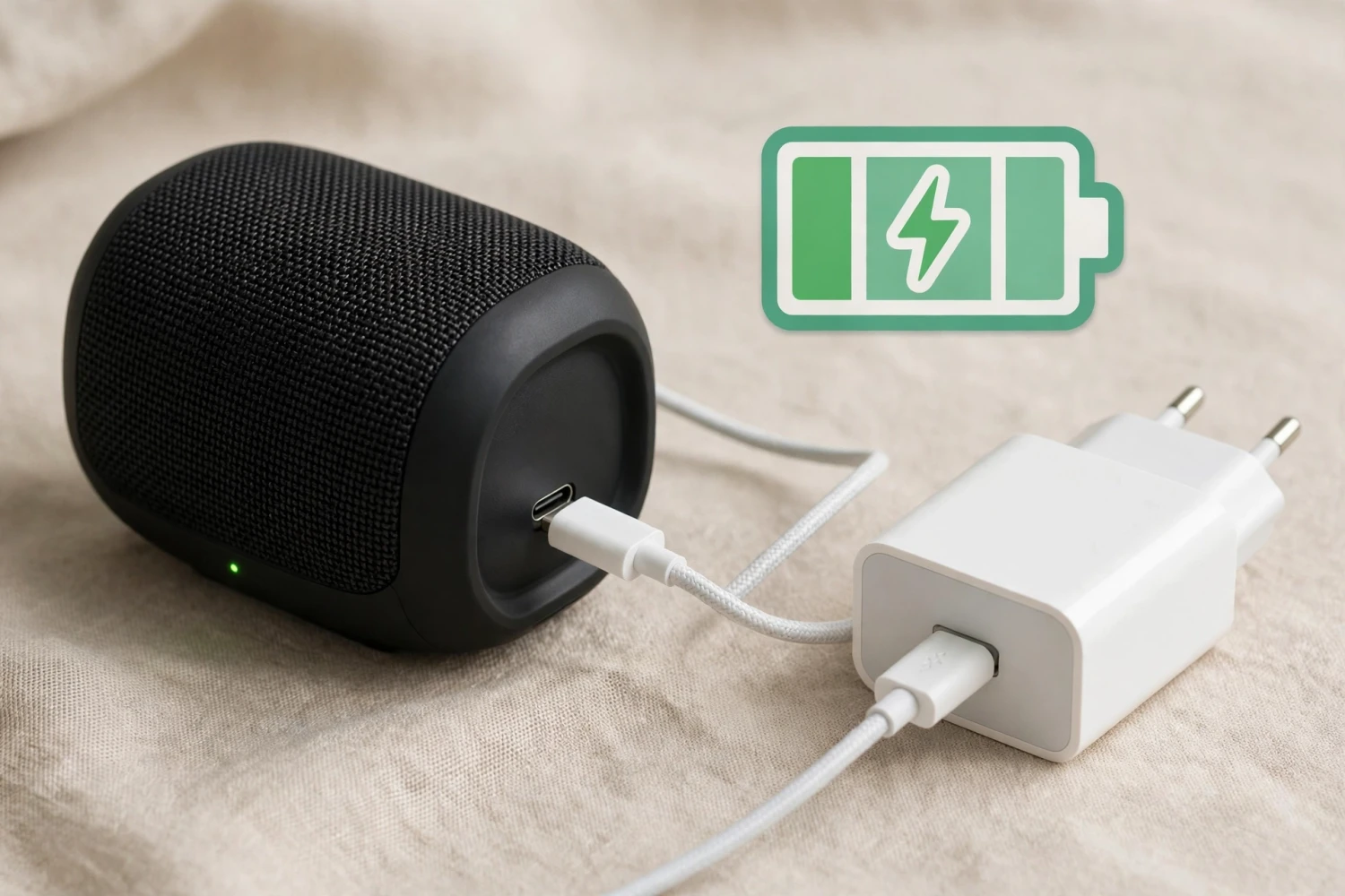 Sạc pin loa bluetooth đúng cách bằng củ sạc phù hợp