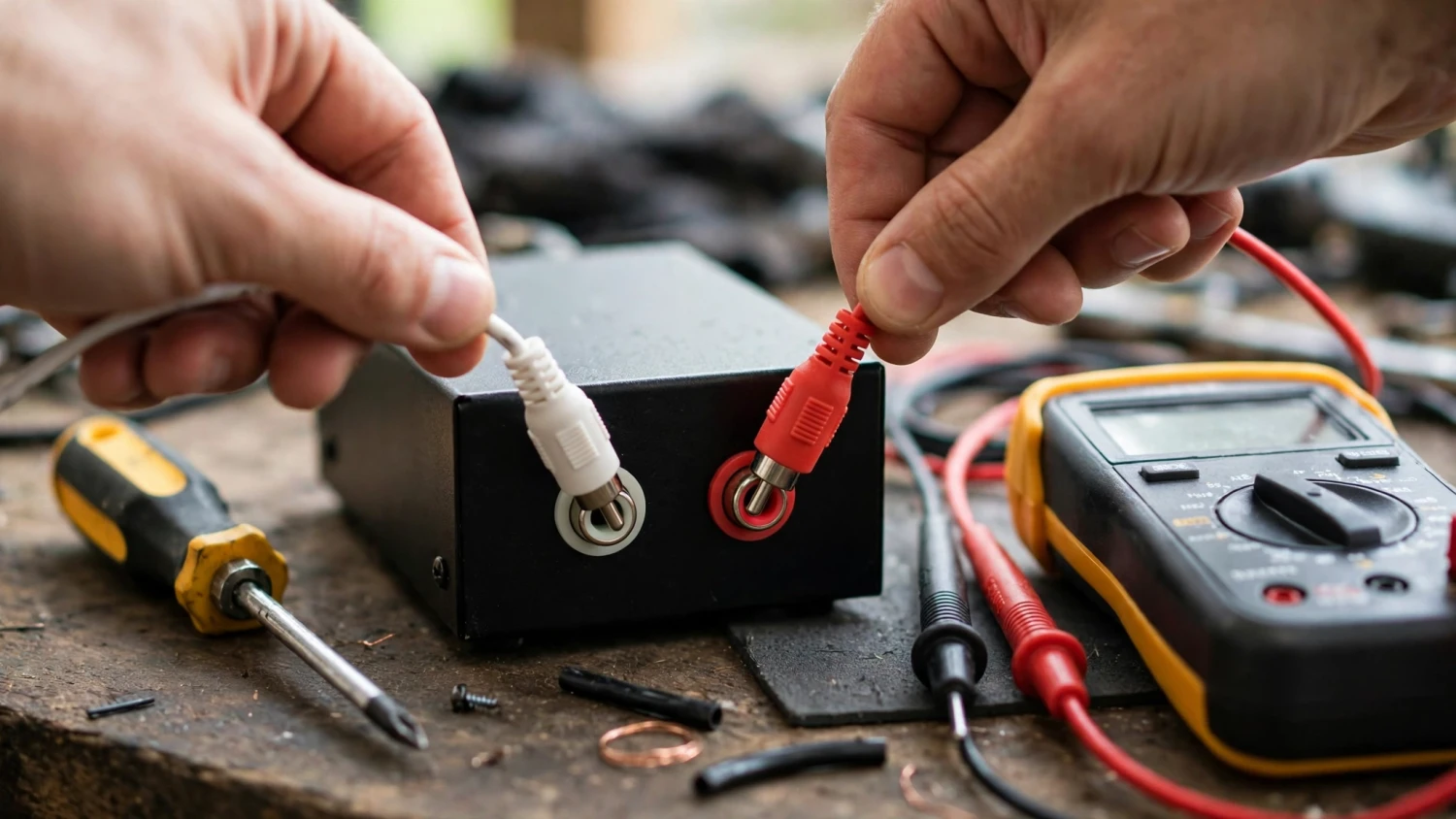 Đảo dây trái phải giữa ampli và loa để khoanh vùng lỗi lệch kênh của module PCM5102A