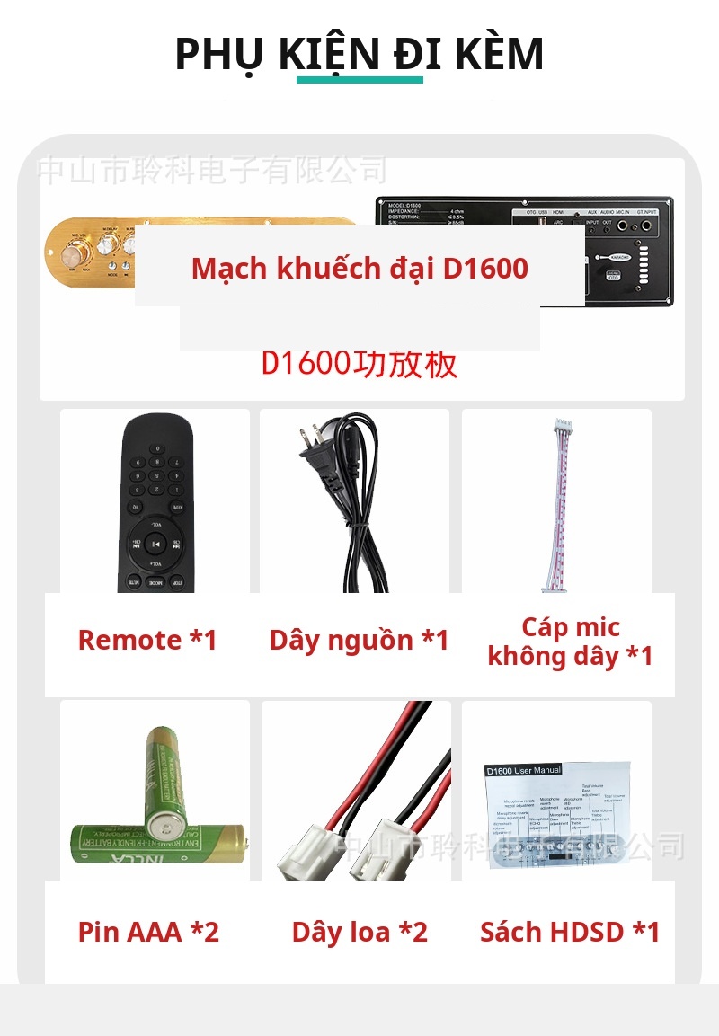 Mạch Khuếch Đại Loa Bluetooth D1600 50W+50W - Chip TPA3116, DSP Karaoke, HDMI/Quang/OTG