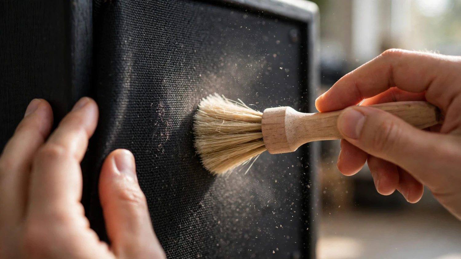 Vệ sinh e căng loa bằng chổi mềm, cách bảo quản e căng loa đúng cách