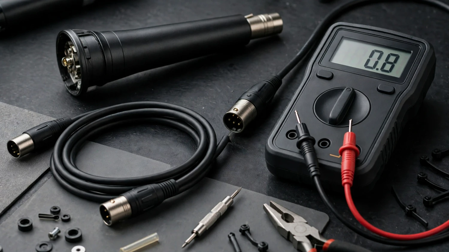 Kiểm tra đầu micro karaoke bị lỗi dây cáp và đầu nối