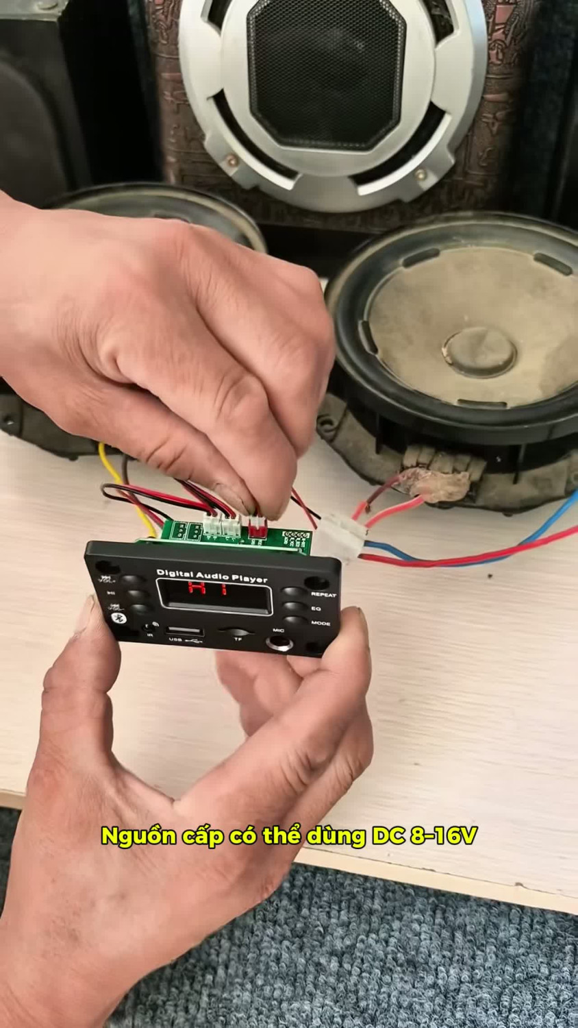 Mạch Bluetooth 2×25W, hỗ trợ USB, FM và nhiều định dạng nhạc