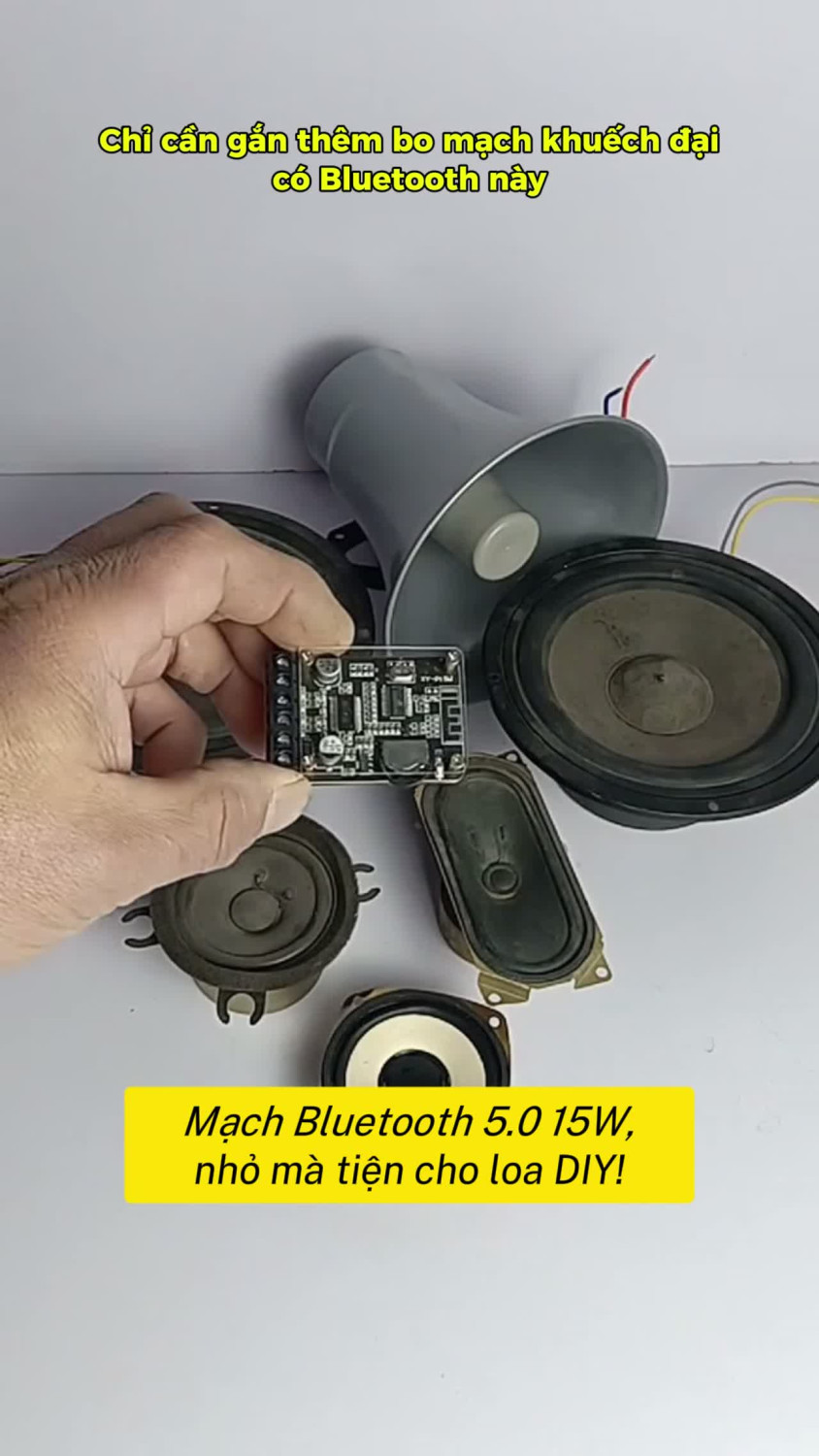 Muốn tự làm một chiếc loa Bluetooth mini? 🔊 XY-P15W tích hợp Bluetooth 5.0 và mạch khuếch đại âm thanh 15W, thiết kế nhỏ gọn, dễ ứng dụng cho các dự án loa DIY. Phù hợp để chế loa mini, nâng cấp loa c