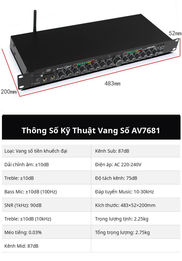 Thông số kỹ thuật vang số SLZ AV7681