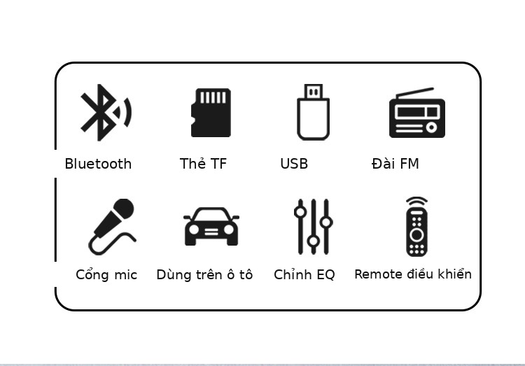Bộ thu Bluetooth 5.4 nghe đài FM, USB, thẻ nhớ, tích hợp cổng mic hát karaoke