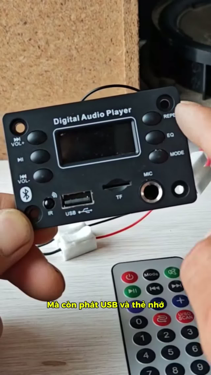 Mạch giải mã hỗ trợ Bluetooth 5.0, USB, TF, FM, MP3/WMA/WAV/APE, mic rảnh tay cho loa DIY