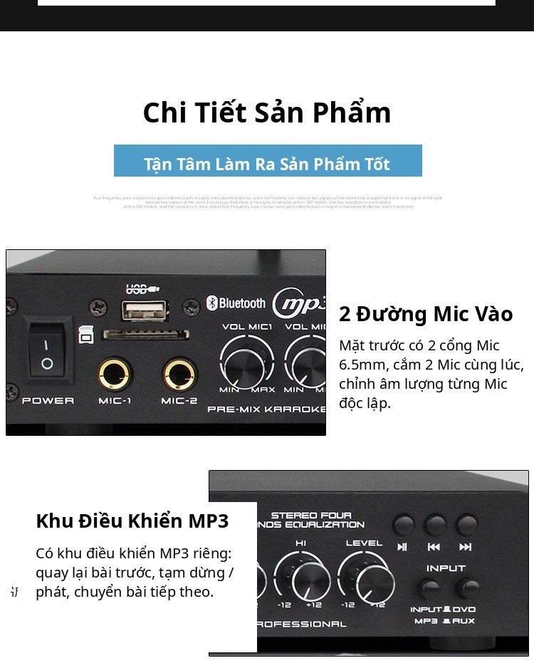 Chi tiết mặt trước vang số SLZ AV7681