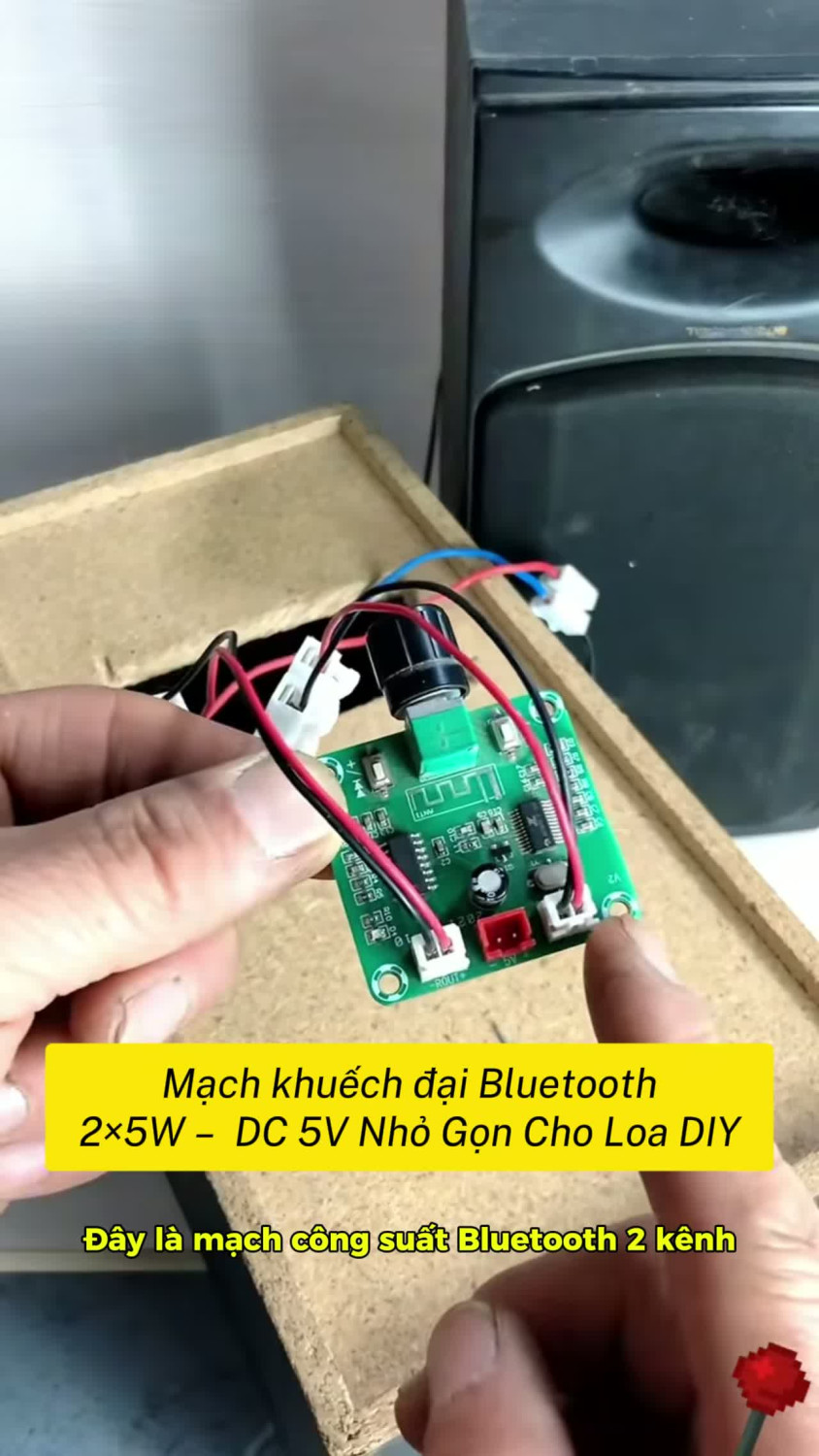 Mạch khuếch đại Bluetooth 2x5W - DC 5V Nhỏ Gọn Cho Loa DIY